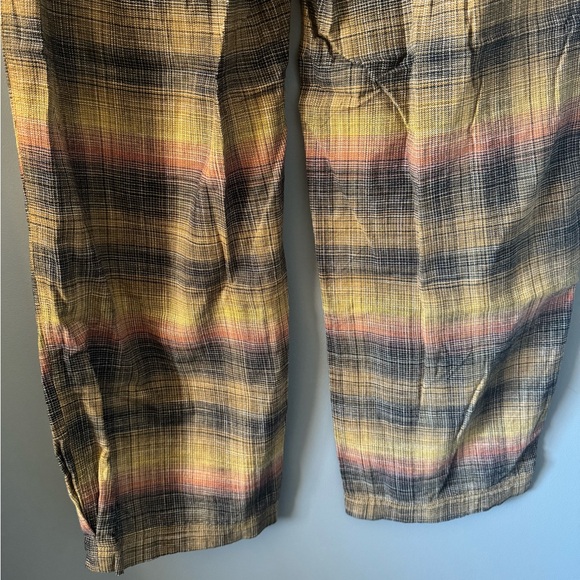Free People Birch Plaid Pant Women's Size 6 Boho Relaxed Fit - Picture 9 of 11